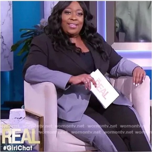 Eloquii Two Tone Colorblock Black Gray Suit Jacket Blazer Modern Plus Size 22 - Picture 6 of 9